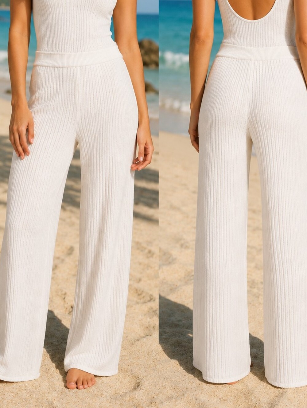 Shade And Shore Cream Swim Cover-up Pants - NWT